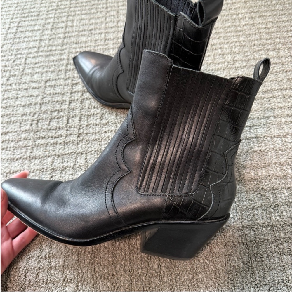 Dolce Vita black leather western boots